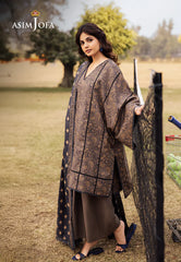 AJUBJ-20 | 3Pc Unstitched Lawn Suit Vol 3 Prints By Asim Jofa