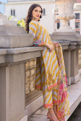 AG5-04 | 3Pc Unstitched Suit Embroidered Lawn Aghaz E Nou By Charizma