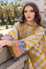 AG5-04 | 3Pc Unstitched Suit Embroidered Lawn Aghaz E Nou By Charizma
