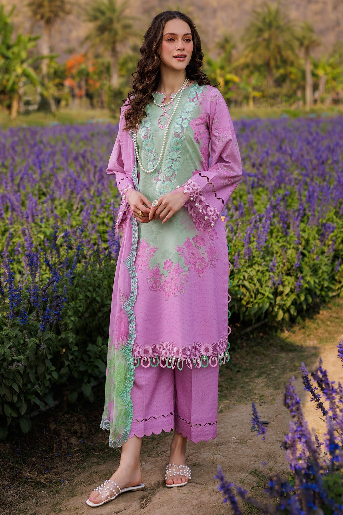 3-PC Unstitched Embroidered Lawn By Charizma | CC5-03