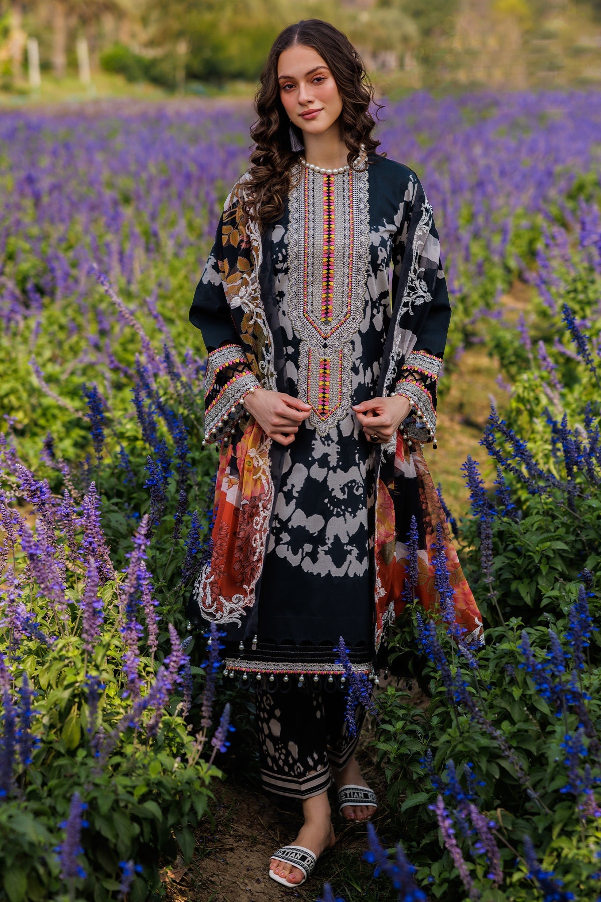 3-PC Unstitched Embroidered Lawn By Charizma | CC5-01