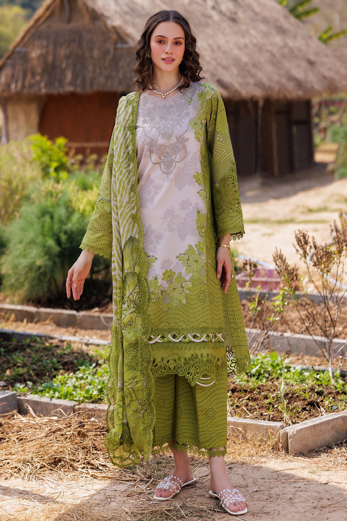 3-PC Unstitched Embroidered Lawn By Charizma | CC5-05