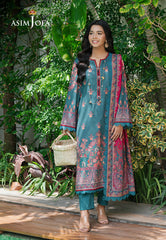AJUUB-26 | 3Pc Unstitched Suit Printed Lawn Vol 4 Essential By Asim Jofa