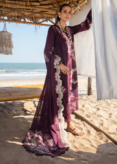 Unstitched 3-PC Luxury Lawn Silk Dupatta By Saira Shakira | DAHLIA-B
