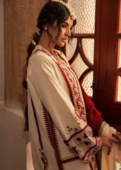 D6-Ivory | 3Pc Unstitched Suit Winter Embroidered Aaleen By Crimson