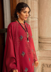 D1-Ruby | 3Pc Unstitched Suit Winter Embroidered Aaleen By Crimson