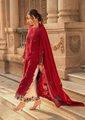 D1-Ruby | 3Pc Unstitched Suit Winter Embroidered Aaleen By Crimson