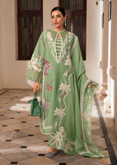 D3-Sage Green | 3Pc Unstitched Suit Winter Embroidered Aaleen By Crimson