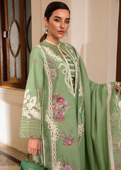 D3-Sage Green | 3Pc Unstitched Suit Winter Embroidered Aaleen By Crimson