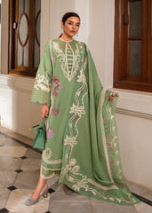 D3-Sage Green | 3Pc Unstitched Suit Winter Embroidered Aaleen By Crimson