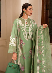 D3-Sage Green | 3Pc Unstitched Suit Winter Embroidered Aaleen By Crimson