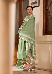 D3-Sage Green | 3Pc Unstitched Suit Winter Embroidered Aaleen By Crimson