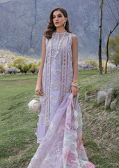 A Floral Mesh - Lavender | 3PC Unstitched Suit Lawn By Crimson