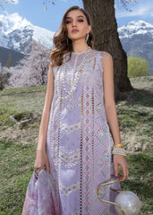 A Floral Mesh - Lavender | 3PC Unstitched Suit Lawn By Crimson