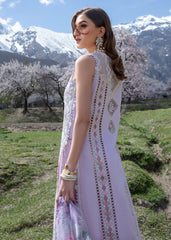 A Floral Mesh - Lavender | 3PC Unstitched Suit Lawn By Crimson