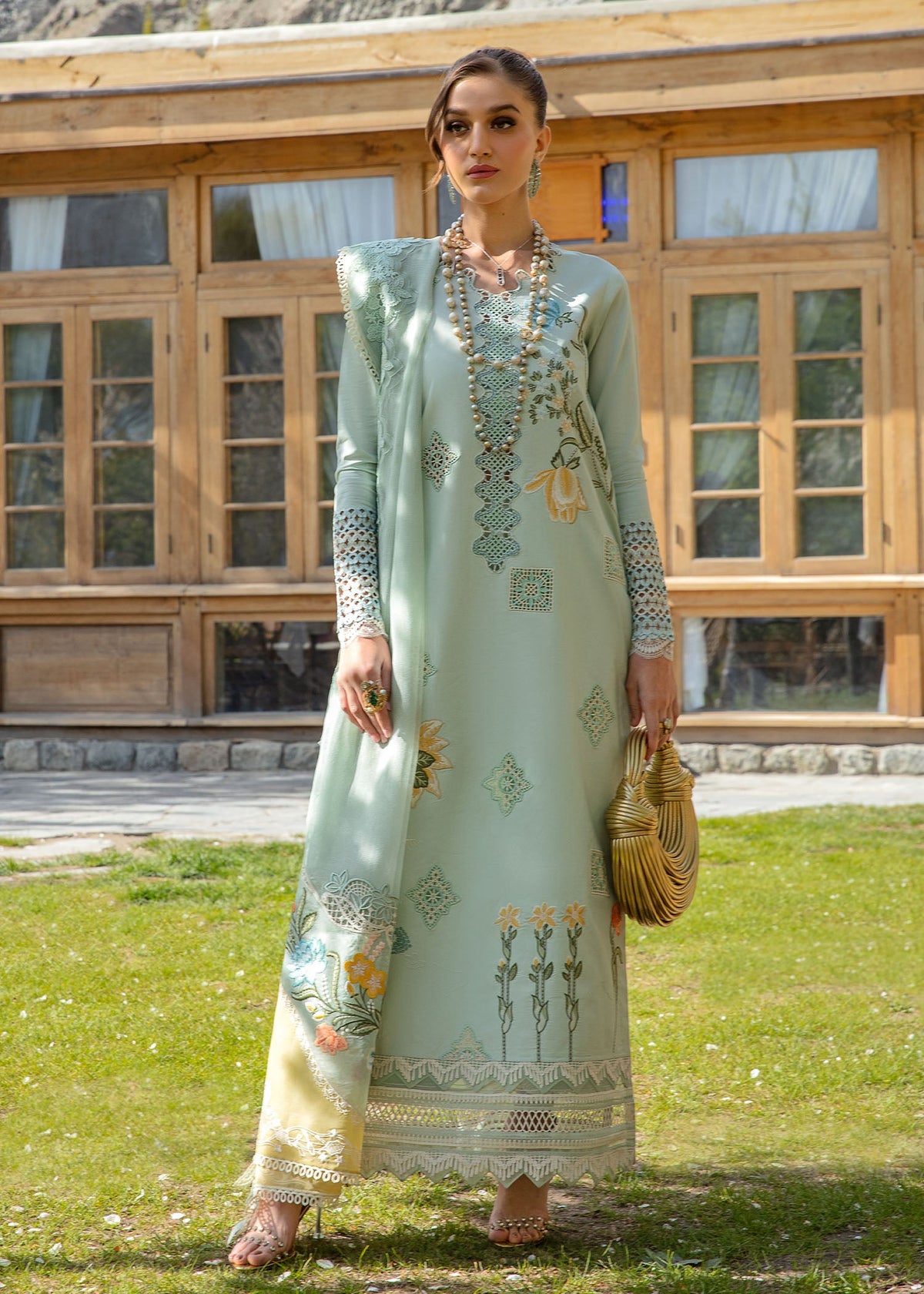 Into The Wild - Aqua | 3PC Unstitched Suit Lawn By Crimson