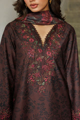 Embroidered Printed Viscose Linen By IZNIK