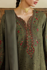 Embroidered Printed Viscose Linen By IZNIK