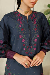 Embroidered Printed Viscose Linen By IZNIK