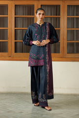 Embroidered Printed Viscose Linen By IZNIK