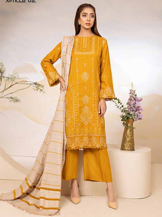 M-02 | 3Pc Unstitched Suit Winter Collection Dilkash Mumtaz By Manizay Dhanak