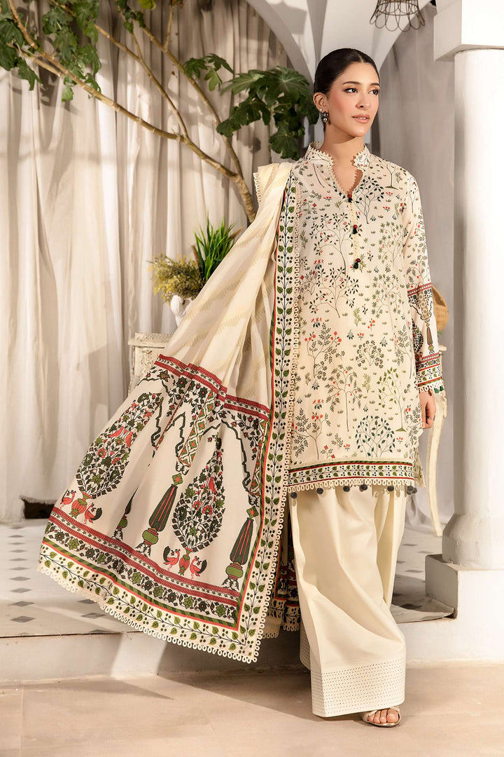 3 Pc Unstitched Printed Lawn Suit Elaheh By M.Basic | MB-ELHV1-02