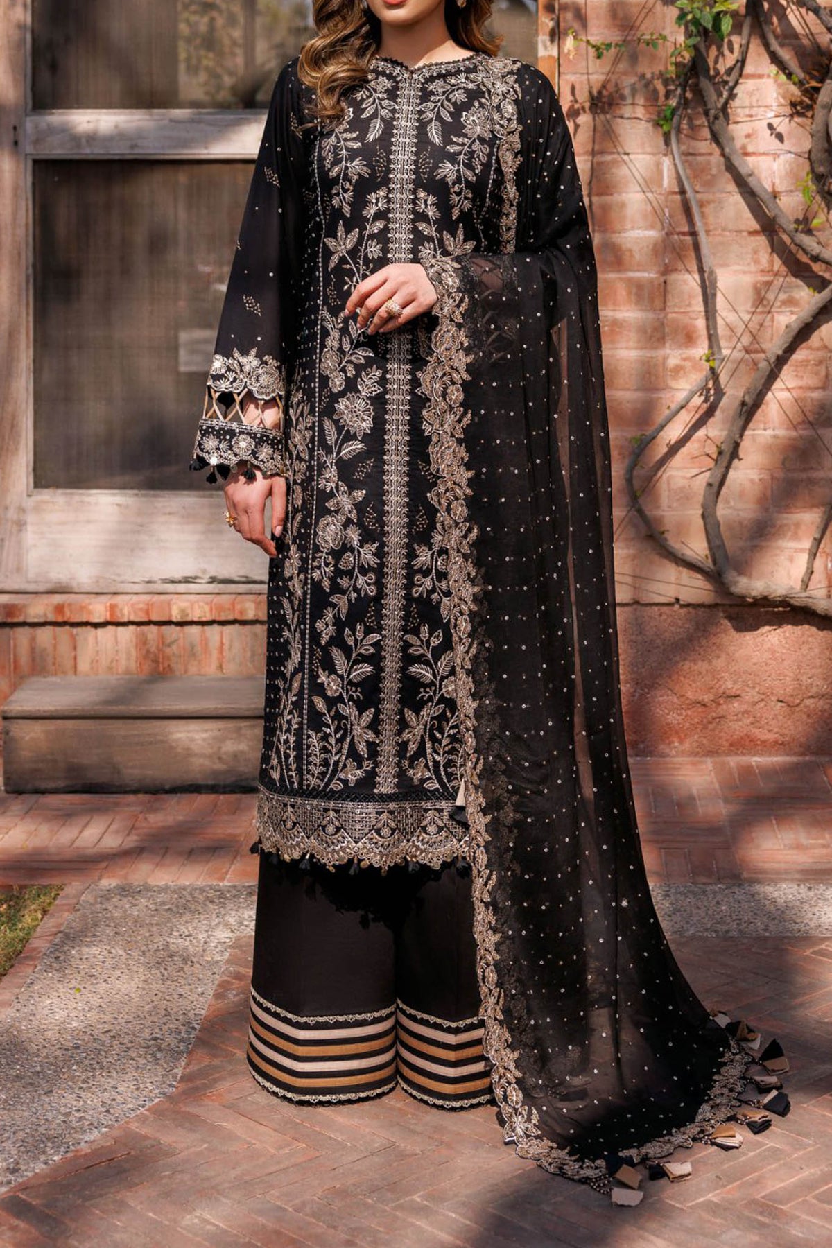 03-Raven Aura | 3PC Unstitched Eid Festive Lawn Kaavish By Farasha