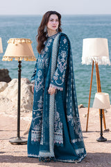 FP-16 KIRA | 3Pc Unstitched Luxury Lawn Collection Sahil Kinare By Qalamkar