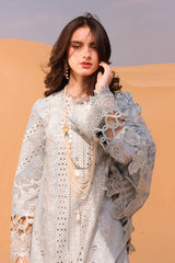 KM-06 APOLLINE | 3PC Unstitched Lawn Chikankari Eid Edit By Qalamkar