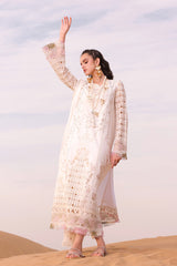 KM-02 SAOIRSE | 3PC Unstitched Lawn Chikankari Eid Edit By Qalamkar