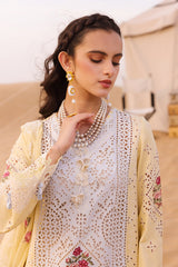 KM-01 NIAMH | 3PC Unstitched Lawn Chikankari Eid Edit By Qalamkar