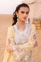 KM-01 NIAMH | 3PC Unstitched Lawn Chikankari Eid Edit By Qalamkar