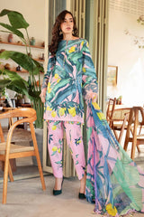 MPT-2503-B | 3Pc Unstitched Suit Printed Lawn Spring Summer 25 M Print By Maria B
