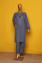 KC-03 Khaddar 2piece Stitched Blue - Ready to wear