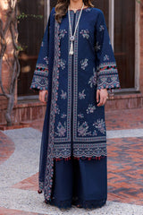 04-Deep Sapphire | 3PC Unstitched Eid Festive Lawn Kaavish By Farasha