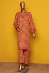 KC-04 Khaddar 2piece Stitched Rust - Ready to wear