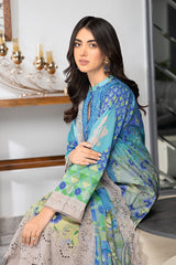 CCS4-24 | 3PC Unstitched Embroidered Lawn suit Combination By Charizma