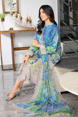 CCS4-24 | 3PC Unstitched Embroidered Lawn suit Combination By Charizma