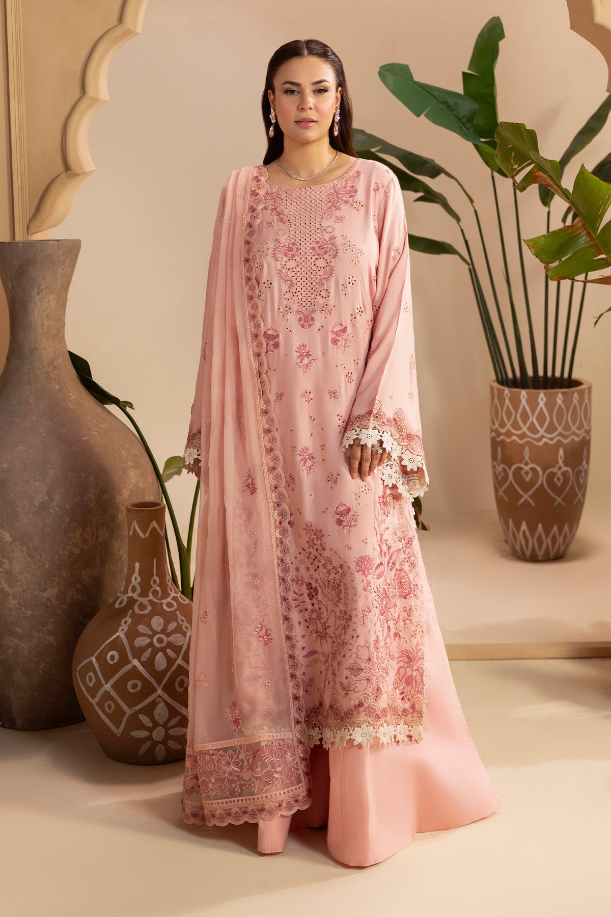 Embroidered Premium Viscose Front & Side Panels Gulkar By Raeesa Premium