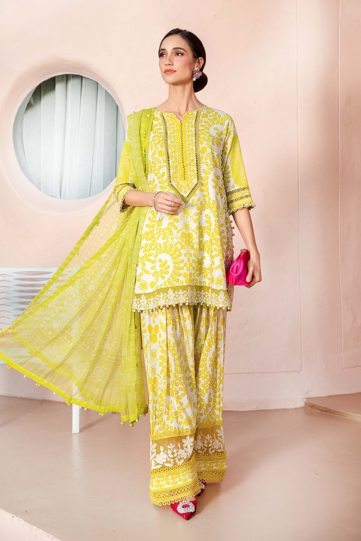 MPT-2504-A | 3Pc Unstitched Suit Printed Lawn Spring Summer 25 M Print By Maria B