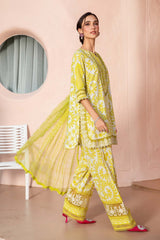 MPT-2504-A | 3Pc Unstitched Suit Printed Lawn Spring Summer 25 M Print By Maria B