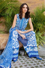 MPT-2504-B | 3Pc Unstitched Suit Printed Lawn Spring Summer 25 M Print By Maria B
