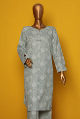 KC-05 Khaddar 2piece Stitched Greyish Green - Ready to wear