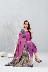 D-2001 | 3PC Stitched Lawn Collection Neeshay By Tawakkal