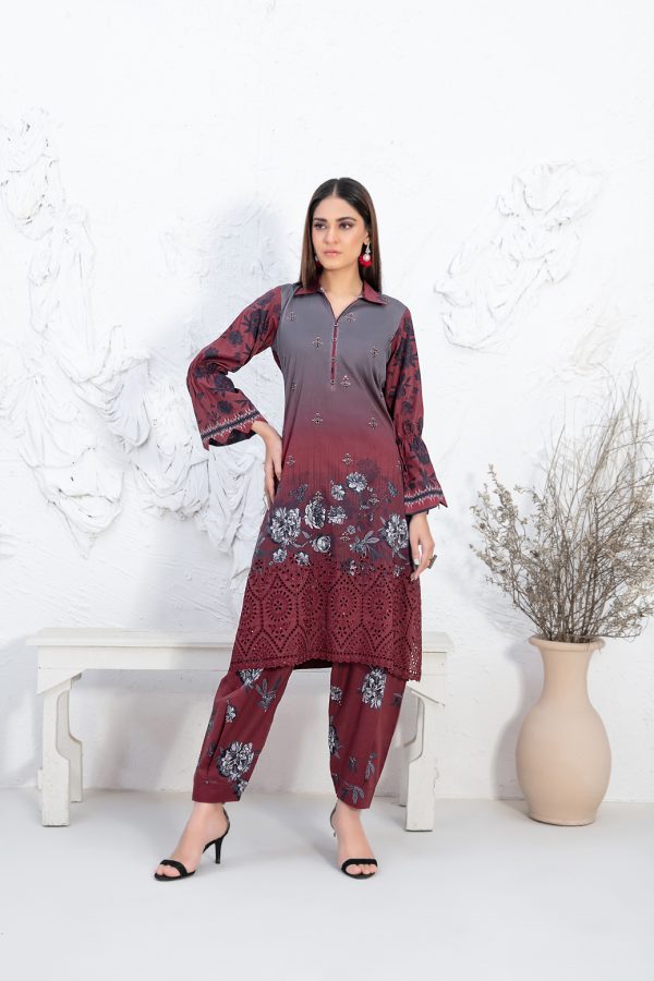D-2096 | 2PC Stitched Lawn Collection Mehrin By Tawakkal