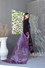 D-3974 | 3Pc Unstitched Suit Fancy Heavy Embroidered Makhmal e Kahani By Tawakkal Fabrics