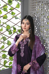 D-3974 | 3Pc Unstitched Suit Fancy Heavy Embroidered Makhmal e Kahani By Tawakkal Fabrics
