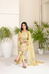 3-PC Unstitched Fancy Embroidered Viscose Najwa By Tawakkal Fabrics | D-4330