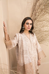 3-PC Stitched Embroidered Digital Printed Sarai By Tawakkal | D-3182