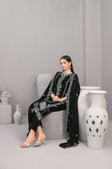 3-PC Unstitched Fancy Embroiedere Velvet Velvora By Tawakkal Fabrics | D-4927